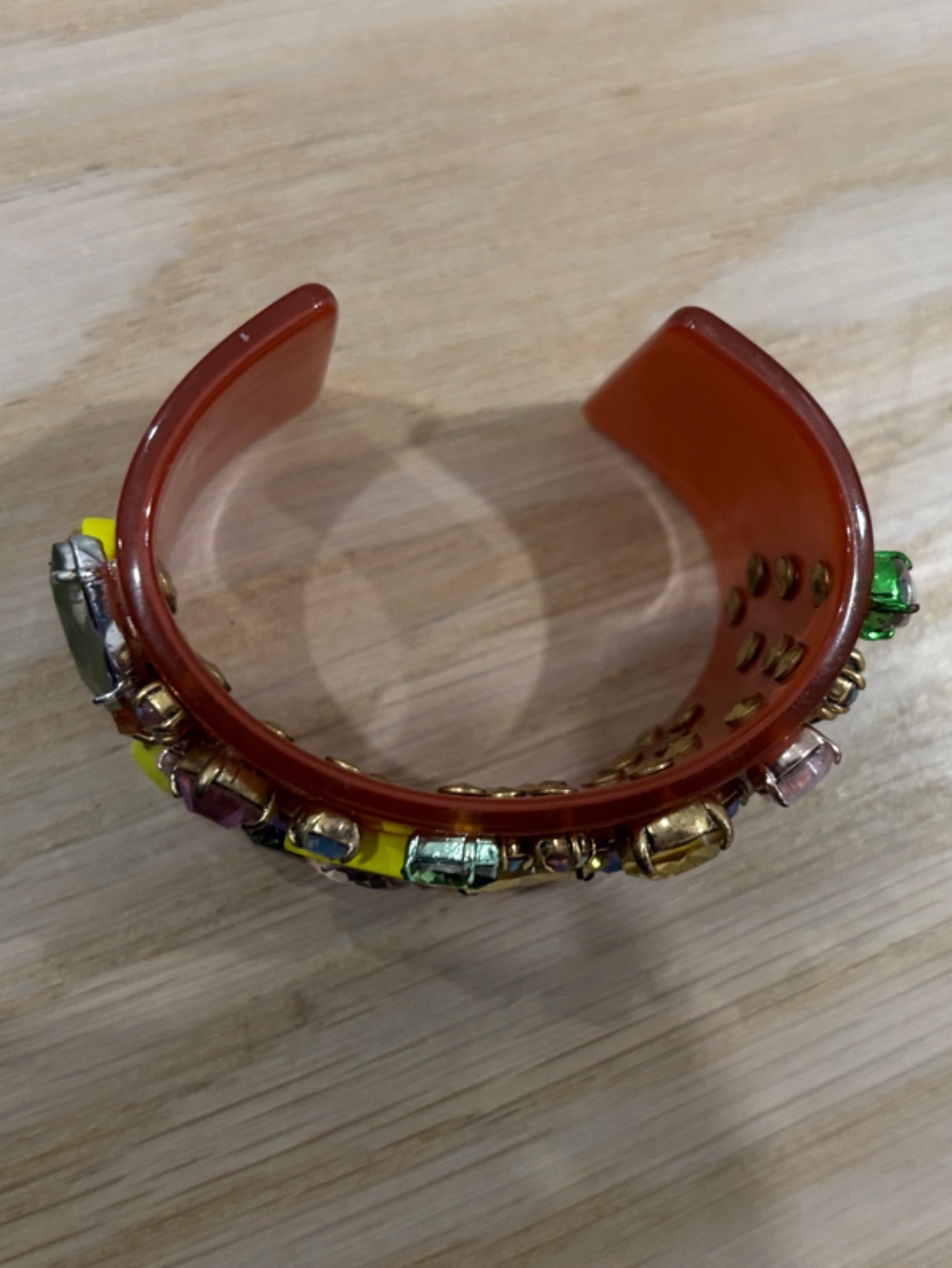 J.Crew Colorful Orange Jeweled Cuff Bracelet with jewels - Picture 4 of 4